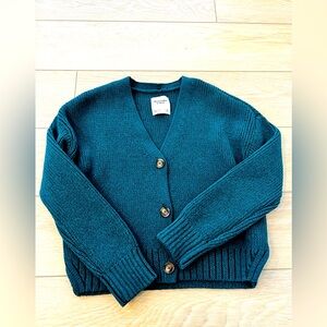 Abercrombie and fitch teal cardigan size small